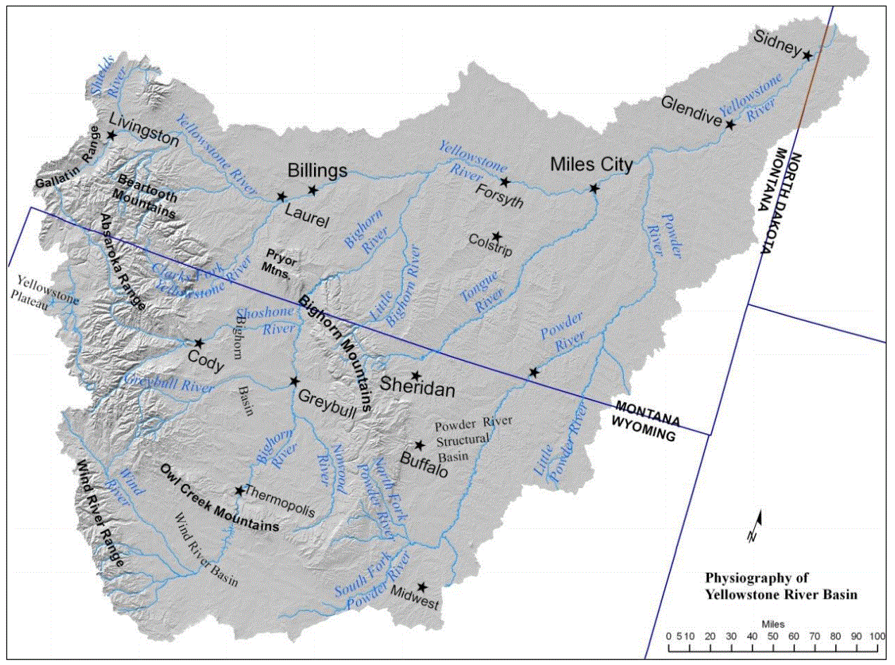 Yellowstone watershed reference map
