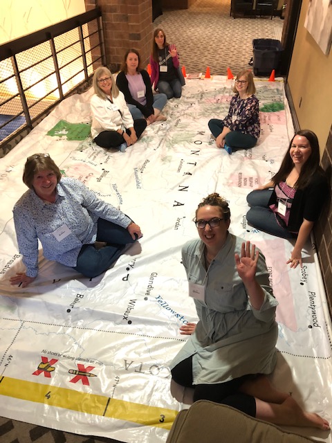 Picture of Montana Librarians on the Giant Montana Map